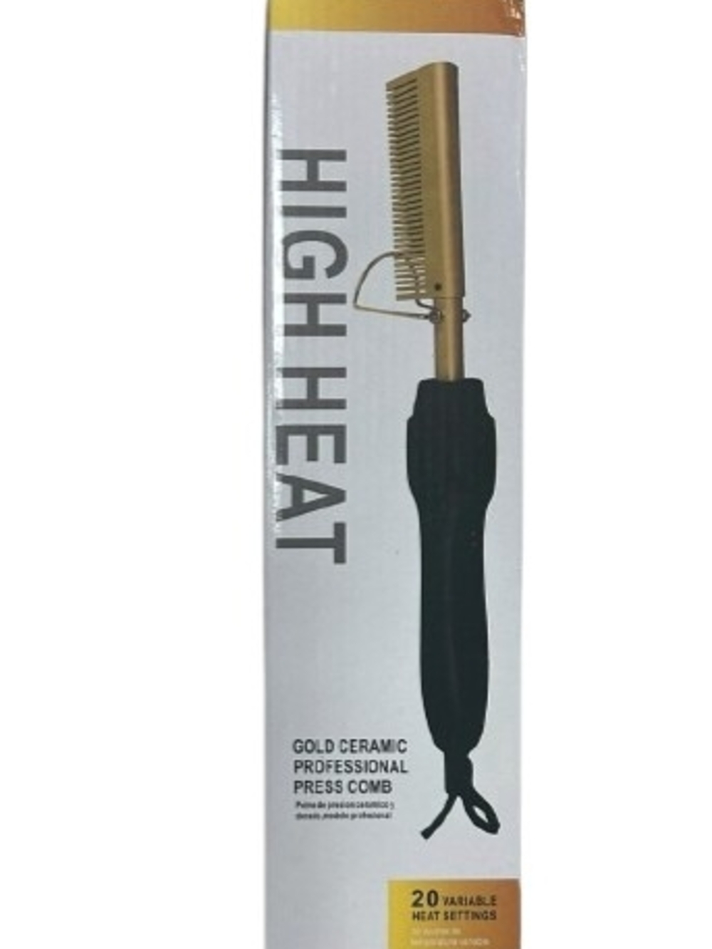 High Heat Gold Ceramic Press Comb - Black Handle Pink Press Comb